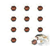 Bait Cage pour pêche - Reverse Bottom Bait Cage de pêche avec 6 crochets | Block granulés Powdered Food Feeder Trap for Freshwater Tuna Eel Carp Tilapia Angling