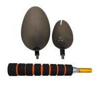 Bait Throwing Spoon, Bait Scoop, Stainless Steel Portable Telescopic Fishing Tackle Accessory, Non-Slip Carp Feeder, Adjustable 7.48-29.92 inches, 8mm Thread, 70g Weight