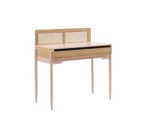 BAÏTA Bureau Enfant Pablo Rose et cannage rotin