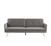 BAÏTA Canapé Droit Adam 3 Places Convertible en Velours Anthracite