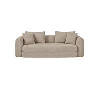 BAÏTA Canapé Droit compressé Convertible MORPHEO 3 Places Tissu Bouclette (Taupe)