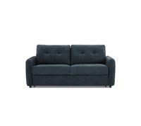 BAÏTA Canapé Droit Convertible Express IMPA 3 Places Tissu Chenille (Bleu Canard)