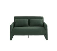 BAÏTA Canapé Droit Convertible Jade 2 Places en Tissu Bouclette Vert
