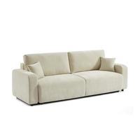 BAÏTA Canapé Droit Convertible Livio 3 Places Tissu (Beige)