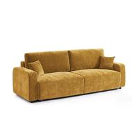 BAÏTA Canapé Droit Convertible Livio 3 Places Tissu (Jaune)