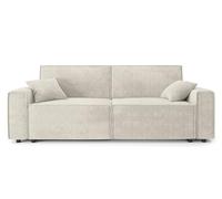 BAÏTA Canapé Droit Convertible Mira 3 Places en Velours côtelé Beige