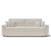 BAÏTA Canapé Droit Milo 3 Places en Tissu Bouclette Blanc