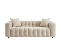 BAÏTA Canapé Droit Tobi en Tissu Beige Fixe 3 Places