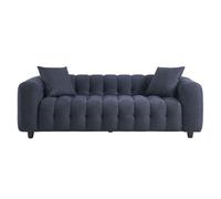 BAÏTA Canapé Droit Tobi en Tissu Bleu Fixe 3 Places