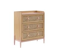 BAÏTA Commode Enfant Pablo Rose et cannage rotin