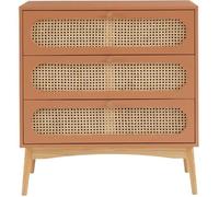 BAÏTA Commode SIXTINE Terracotta et cannage rotin 3 tiroirs