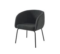 BAÏTA Fauteuil Belem en Tissu Bouclette Anthracite