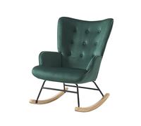 BAÏTA Fauteuil Suzie Rocking Chair en Velours Vert