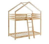 BAÏTA - Lit cabane superposé Tiny pin Massif 90x190 sommier Inclus