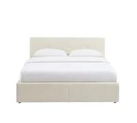 BAÏTA Lit Coffre SEGURO Velours Beige 160 * 200 sommier Inclus