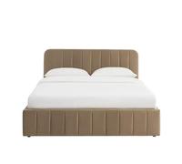 BAÏTA Lit Coffre SIMI Velours Marron 160 * 200 sommier Inclus