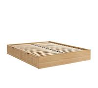 BAÏTA Lit Double à tiroirs Amana cannage rotin 160x200 sommier Inclus