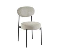 BAÏTA Lot de 2 chaises TEINA Velours cotele Taupe Pieds métal Noir