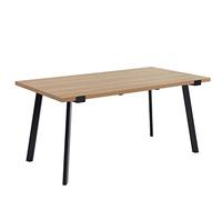 BAÏTA Table à Manger Felix - Effet Bois et métal Noir - L160cm - 4 Personnes