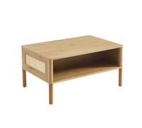 BAÏTA Table Basse Haida Effet chêne et rotin