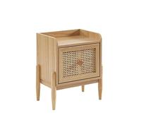 BAÏTA Table de Chevet Enfant Pablo Effet chêne et cannage rotin