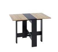 BAÏTA Table Pliante, Noir et chêne, L104cm