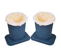 Baitaihem Lot de 2 porte-lunettes doublés en peluche - Support - Étui de protection pour bureau ou table de chevet - En toile - Bleu - 10,6 x 8,9 x 10,2 cm, Toile (bleu), 4.6"x 3.5"x 4.8"