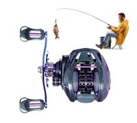 Baitcaster Moulinet de pêche Moulinet de pêche Moulinet | Fournitures de pêche avec moulinet en fonte, moulinet de poisson avec rapport d'engrenage 7,6:1, accessoires en PE