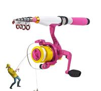 Baitcasting Rod Combo - Télescopic Travel Rod with Reel, Portable Compact Beginner Kit | Lightweight Pole Set for Lakes Rivers Ponds Outdoor Angling and Recreational Trips