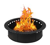 Baitedelai Anneau de foyer extérieur sans fumée de 101,6 cm de diamètre extérieur/91,4 cm de diamètre intérieur, insert rond en métal robuste pour feu de camp ou anneau de feu de camp, au-dessus ou