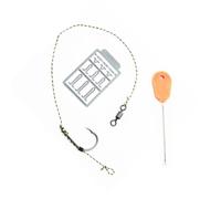 Baits pré-noués avec hameçon, émerillons, bouillettes, accessoires d'équipement de pêche 2 #/4 #/6 #/8 # - Appâts pré-noués avec crochet émerillons - Ligne tressée et aiguille d'appât