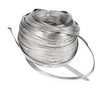 BAIWANLIN Fil de Terre tressé en cuivre étamé Plat câble Blindage Maille Braid Bande Sangle Paratonnerre Piquet de Terre Longueur: 5m,6#:12x1.2mm