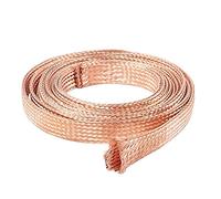 BAIWANLIN Nu Fil de Terre tressé en cuivre Plat câble Blindage Maille Braid Bande Sangle flexibilité Paratonnerre Piquet de Terre Longueur: 5m,4#:8mx1.0mm