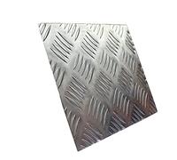 BAIWANLIN Tôle Antidérapant Aluminium plaques Feuille Emboutie Ondulée Fond Métal gaufrée larmée striée épaisseur1.5mm,500mm*500mm(1pcs)