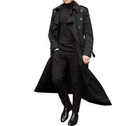 BAIXIAOCHI Trench-Coat Mi-Long à Double Boutonnage Pour Hommes Trench Long Pour Hommes DéContracté