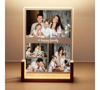 Baixtuo Cadre Photo Personnalisé et Lampe Personnalisée avec Photo, Cadeau Personnalisé Femme. Cadeau pour Noël, Saint-Valentin, Fête des Mères et Fête des Pères. (Style 4)