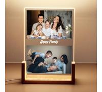 Baixtuo Cadre Photo Personnalisé et Lampe Personnalisée avec Photo, Cadeau Personnalisé Femme. Cadeau pour Noël, Saint-Valentin, Fête des Mères et Fête des Pères. (Style 1)