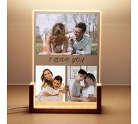 Baixtuo Cadre Photo Personnalisé et Lampe Personnalisée avec Photo, Cadeau Personnalisé Femme. Cadeau pour Noël, Saint-Valentin, Fête des Mères et Fête des Pères. (Style 2)