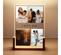 Baixtuo Cadre Photo Personnalisé et Lampe Personnalisée avec Photo, Cadeau Personnalisé Femme. Cadeau pour Noël, Saint-Valentin, Fête des Mères et Fête des Pères. (Style 3)