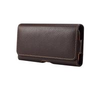 Baiyian Étui de Ceinture pour Téléphone Portable Étui en Cuir Véritable Ceinture pour Homme Compatible avec Samsung A56 A26 A16 A36 A17 A06 Xcover7 iPhone Air 16 Pro Max Plus Xiaomi 15T - Brun