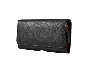 Baiyian Étui de Ceinture pour Téléphone Portable Étui en Cuir Véritable Ceinture pour Homme Compatible avec Samsung A56 A26 A16 A36 A17 A06 Xcover7 iPhone Air 16 Pro Max Plus Xiaomi 15T - Noir