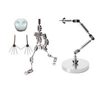 BAIYITONGDA Kit D'animation en Stop Motion à Faire Soi-Même, Squelettes de Marionnettes en Métal de 12 à 20 cm pour la Création de Personnages avec Plateforme D'animation en Stop Motion,16CM
