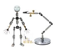 BAIYITONGDA Kit D'animation Image par Image (12-20 cm) avec Squelettes de Marionnettes en Métal pour la Création de Personnages, avec 5 Connecteurs,18CM