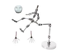 BAIYITONGDA Kits D'armatures en Stop Motion DIY pour la Conception de Personnages D'animation et la Fabrication d'argile, Figurine de Marionnette en Métal de 12 à 20 cm avec Mains et Crâne,18CM