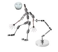 BAIYITONGDA Marionnette en Métal de 12 à 20 cm avec Mains et Crâne, kit D'armature Professionnel avec Bras Réglable en Acier Inoxydable pour Animation en pâte à Modeler,17CM