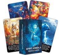 BAIYOOBAI Spirit Animals Cartes Oracle à partir de 2 ans pour l'intuition, l'instruction et le lien spirituel, cartes Oracle pour débutants, avec totem d'animaux puissants pour la croissance