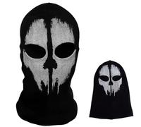 BAIYSFFG Balaclava pour Hommes Masque Complet d'horreur Ghost Mask,de Ski pour Costume de Robe de Fantaisie - Cosplay - Airsoft Motorcycling Paintball (Black Ghost-10)