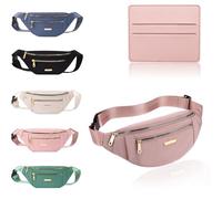 BAIYSFFG Sac banane tendance unisexe avec 3 poches zippées pour le sport, la course à pied, la randonnée, le jogging, rose, 28 x 7 x 13 cm/ 11.02 x 2.76 x 5.12 inch(LxWxH), Classique et simple