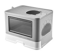 Baiyun Bac à litière pour chat avec couvercle et pelle, armoire à litière, design de tiroir, multifonction et confortable, accessoire pour chat, 51 x 40 x 37 cm (gris, modèle 1)