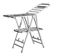 BAIYUN Séchoir Domestique en Acier Inoxydable, Séchoir Pliant, Séchoir À Profil Aérodynamique, Séchoir Mobile Intérieur Et Extérieur